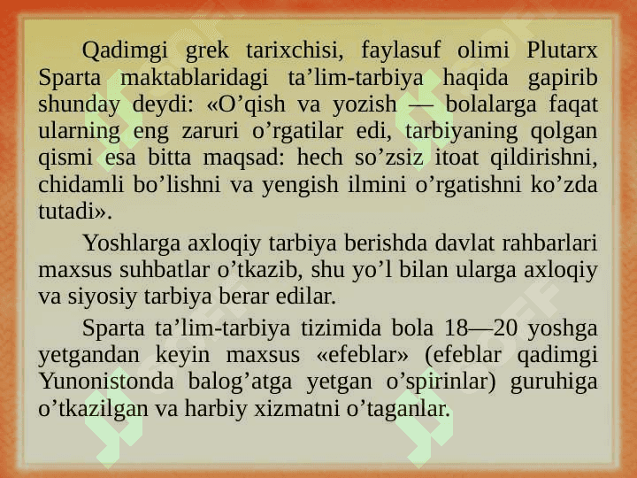 Jahon pedagogika fani rivojlanish tarixi bayoni 8