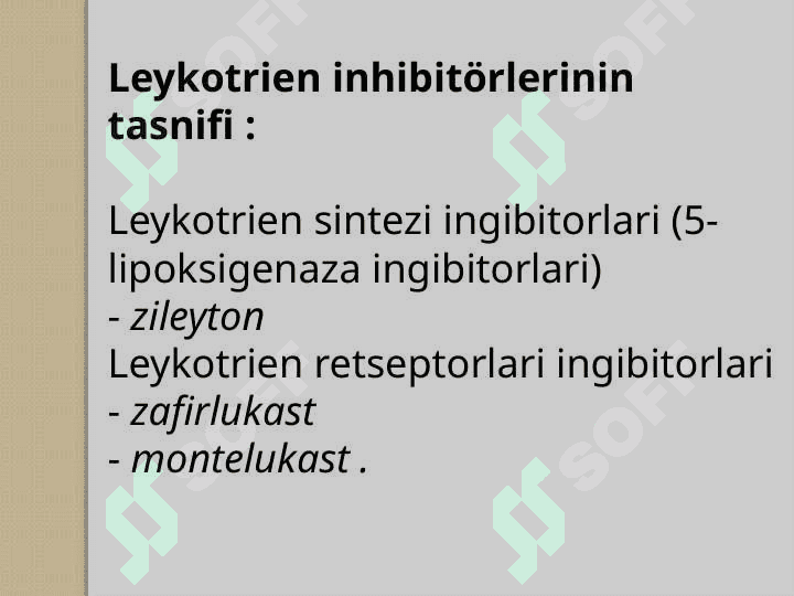 Leykotrien retseptorlariga ta’sir etuvchi dori vositalar 2