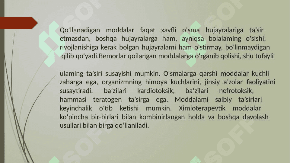 Xavfli o’smalarni davolashda ishlatiladigan zamonaviy preparatlar 4