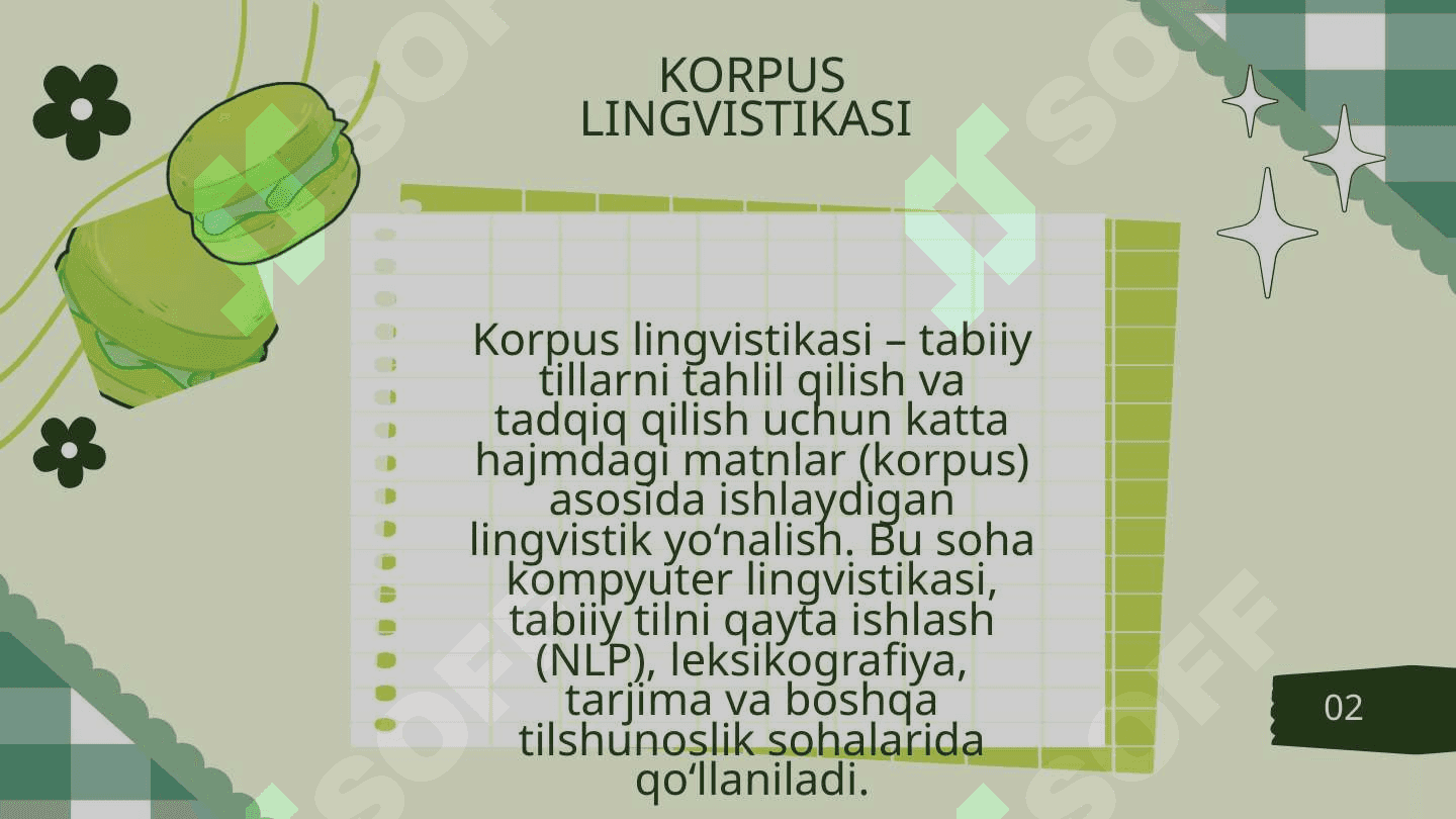 Korpus lingvistikasi 3