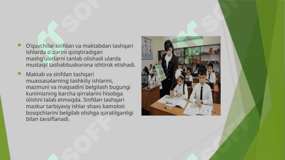 Sinfdan tashqari ishlarni tashkiletishning maqsadi  va vazifasini o’rganish.Sinfdan tashqari ishlarni tashkil etishning muammolarini o’rganish 4