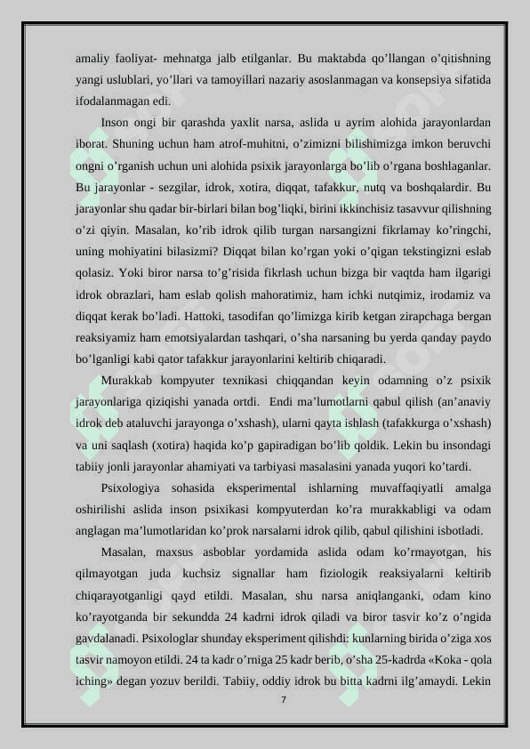BOSHLANG`ICH SINF DARSLARIDA MUAMMOLI TA’LIM METODI BILAN ISHLASH USULLARI 7