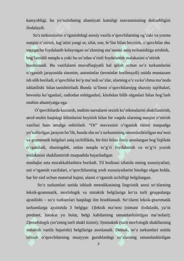 BOSHLANG`ICH SINFDA ONA TILI DARSLARIDA SO`Z TURKUMLARINI O`RGATISH 3