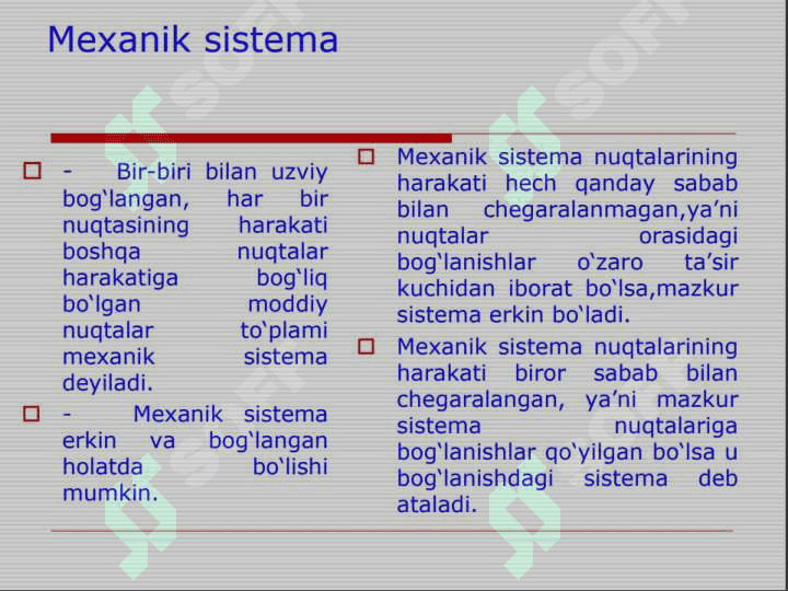 Mexanik sistema dinamikasining umumiy teoremalari pptx 2