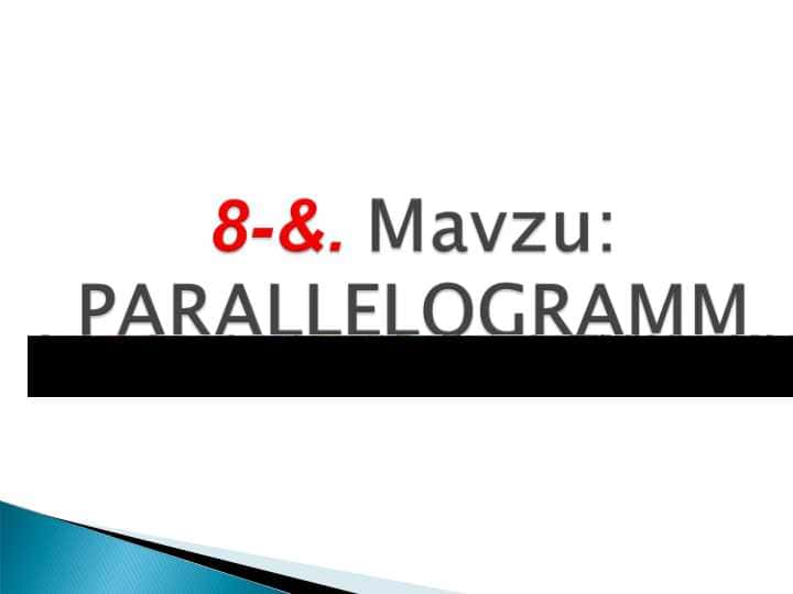 PARALLELOGRAMM 1