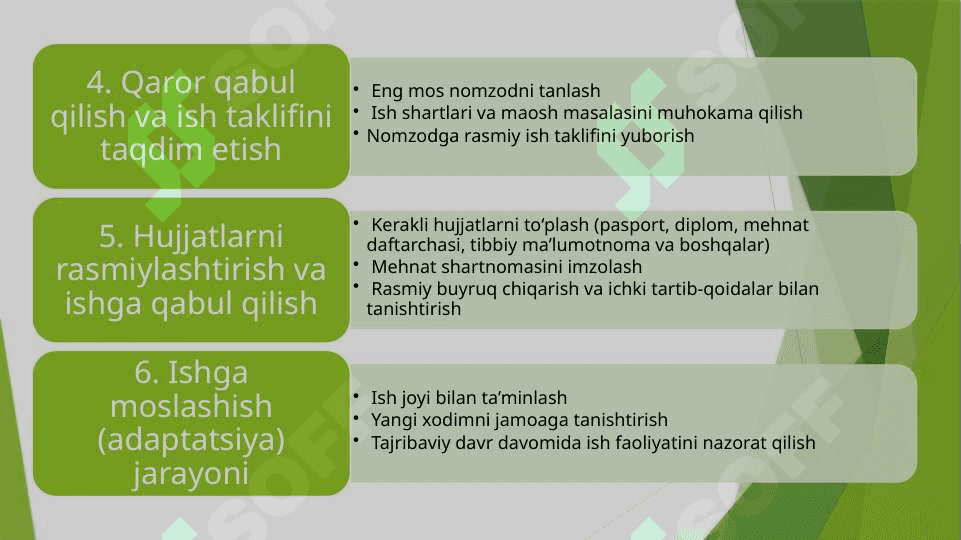 Ishga qabul qilish bosqichlari 3