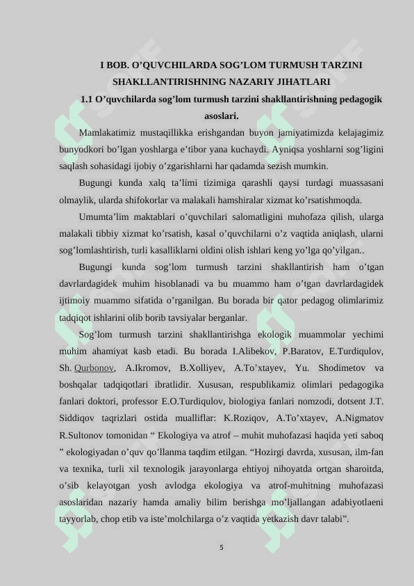 UMUMIY O’RTA TA`LIM MAKTABLARI O’QUVCHILARIDA SOG’LOM TURMUSH TARZINI SHAKLLANTIRISH 4