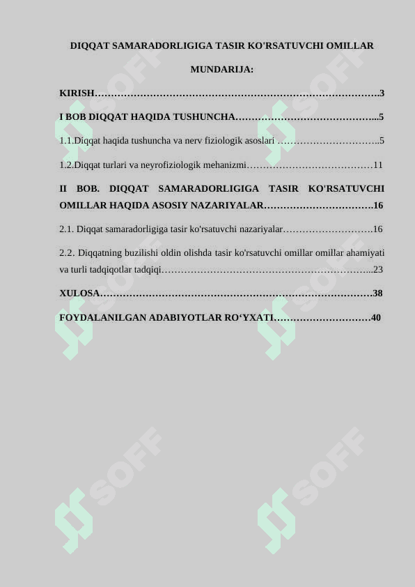 DIQQAT SAMARADORLIGIGA TASIR KO'RSATUVCHI OMILLAR 2