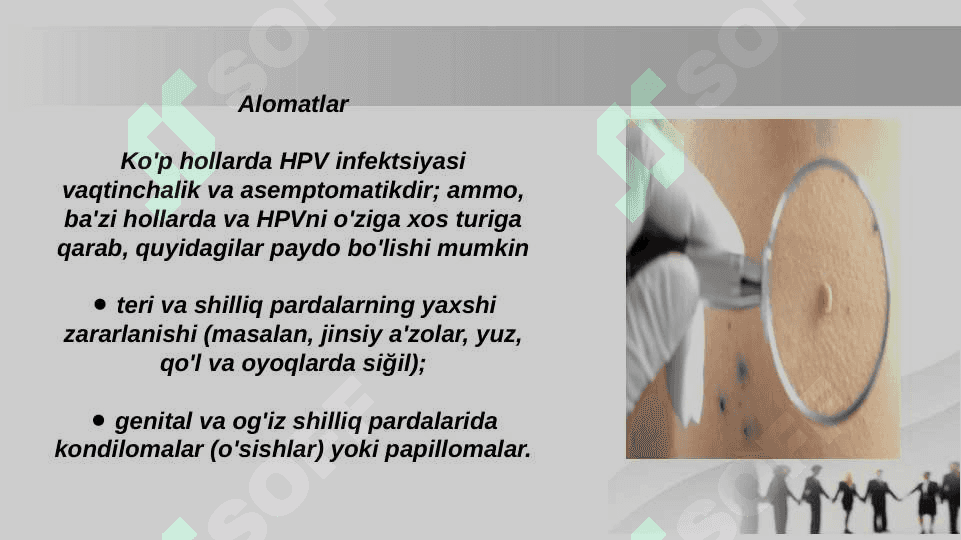 Onkogen viruslarning klassifikatsiyasi.DNK SAQLOVCHI ONKOGEN VIRUSLAR. PAPILLOMA VIRUSI ,POLIOMA VIRUSI.PATOGENEZI,KLINIK KECHISHI,LABOROTORIYA TASHXISI 7