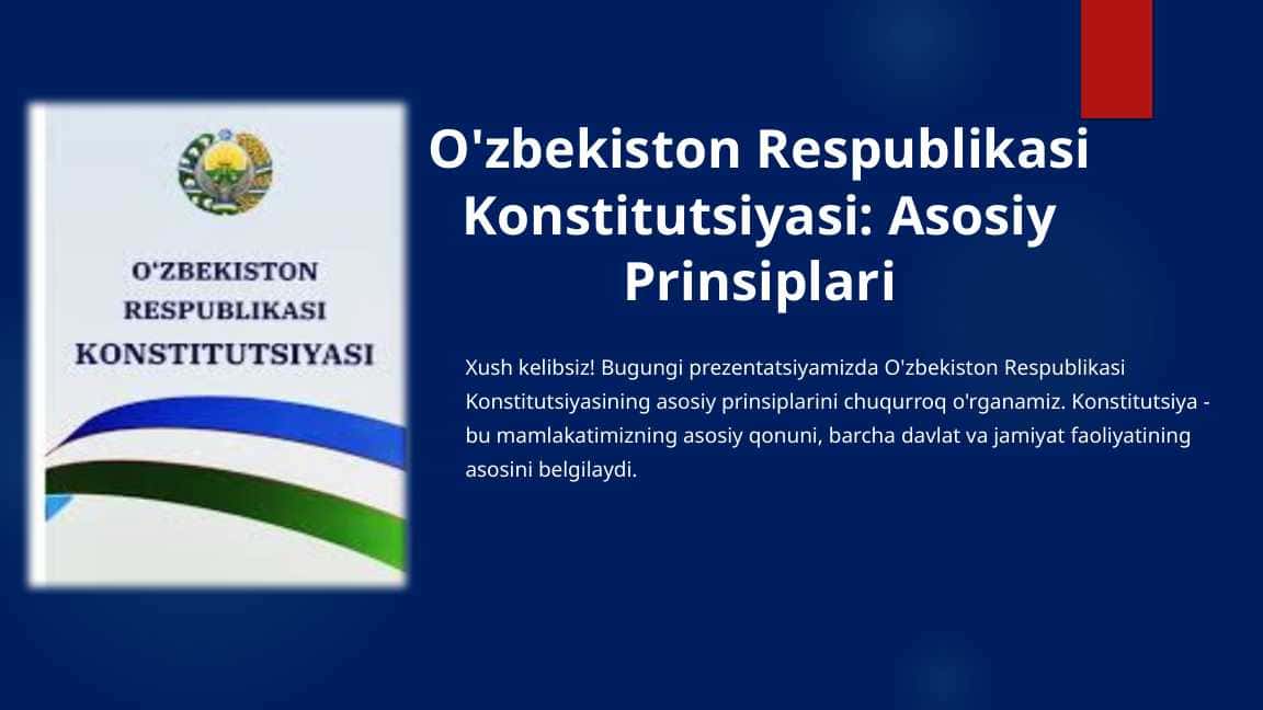 O'zbekiston Respublikasi Konstitutsiyasi: Asosiy Prinsiplari