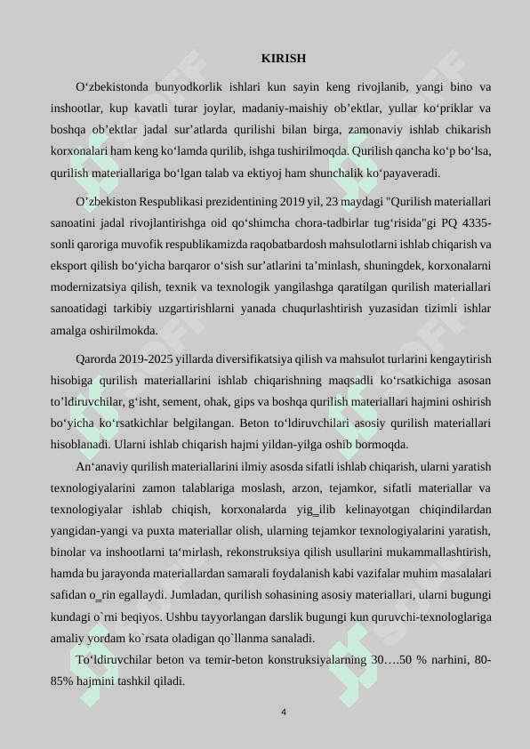Yiliga 1.8 mln tonna rangli gips ishlab chiqarish-ohaktoshni maydalash jarayoni - jag‘li maydalagich hisobi” 3