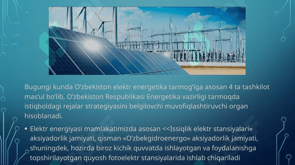 O’zbekistonda elektroenergetikaning rivojlanish tarixi 4