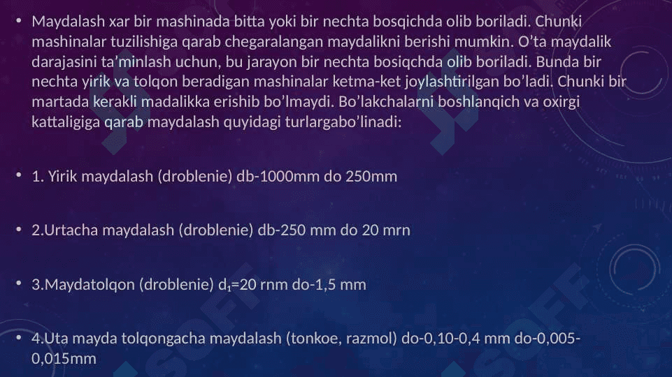 Maydalash qurilmalari 3