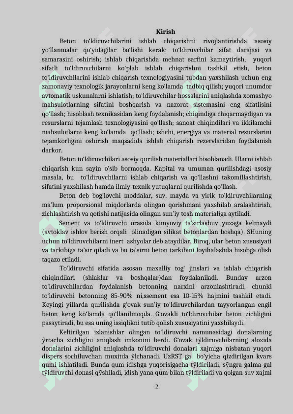 Chaqiqtosh ishlab chiqarish texnologiyasi 2
