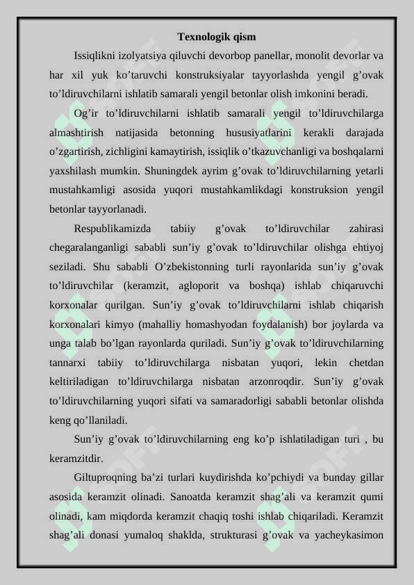 Keramzit ishlab chiqarish texnologiyasi 5