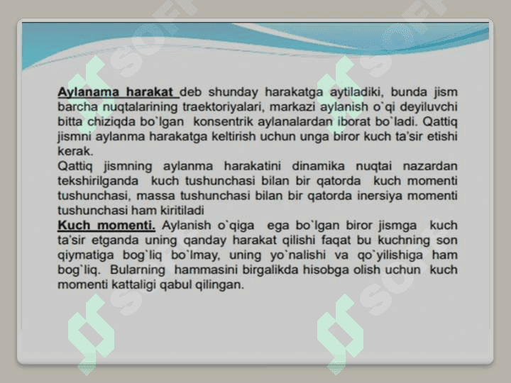 Aylanma harakatdagi qattiq jismning burchak tezlanishi 2