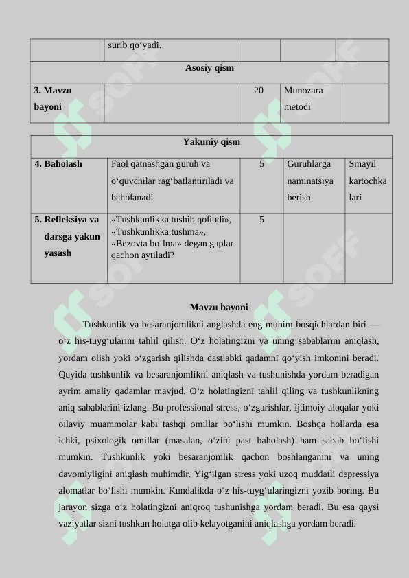 Tushkunlik va besaranjomlikni boshqarish 3
