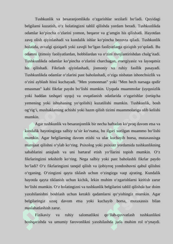 Tushkunlik va besaranjomlikni boshqarish 4