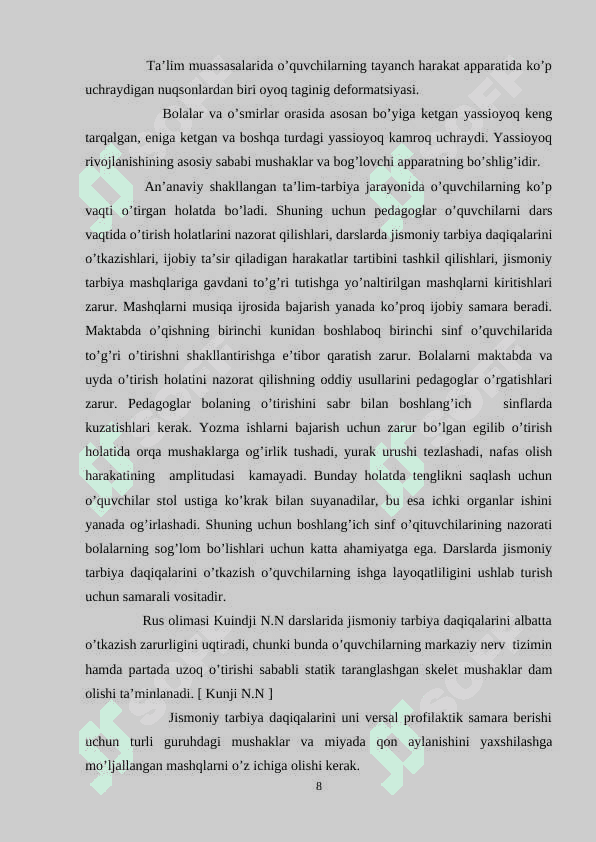Boshlangich sinflarda sog’lom turmush tarzini tarbiyalash metodikasi 8