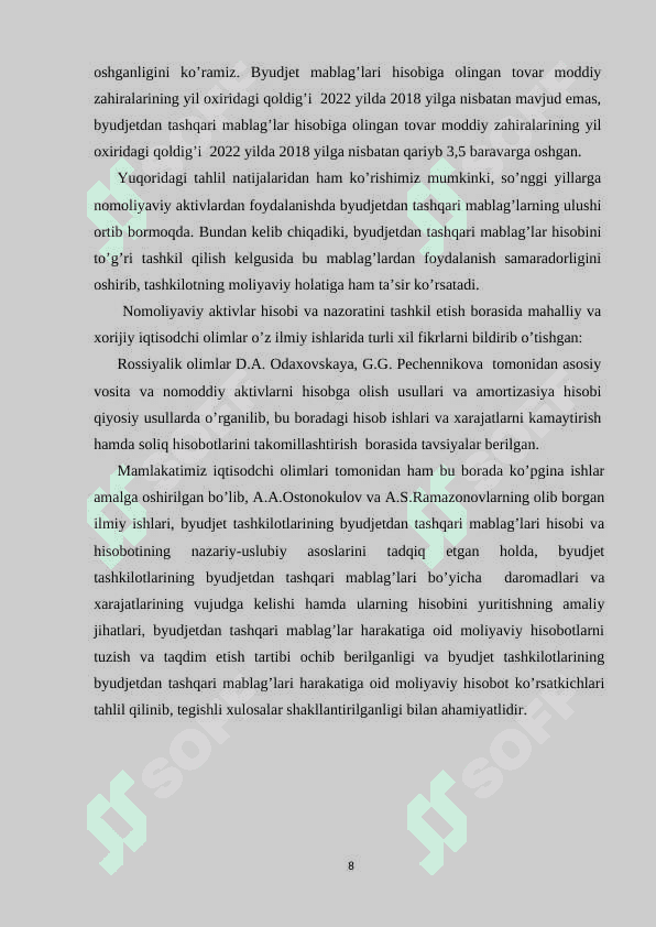 Byudjet tashkilotlarida byudjetdan tashqari mablag'lar jalb qilish va ulardan foydalanish 8
