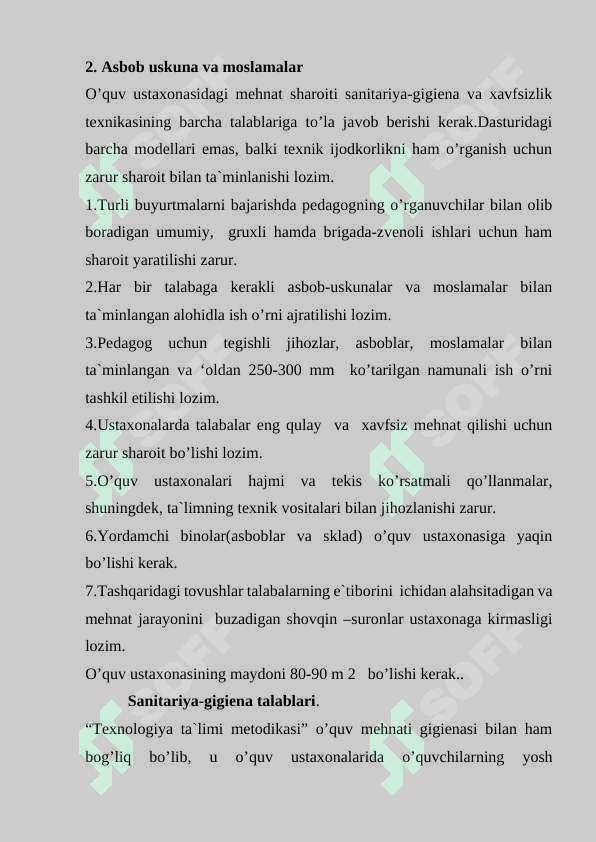 O‘quv ustaxonasini tashkil etish va jihozlash 4