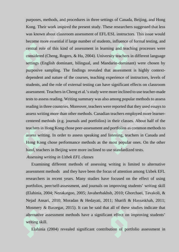 Assessment techniques for evaluating student's writing in different levels of teaching 7