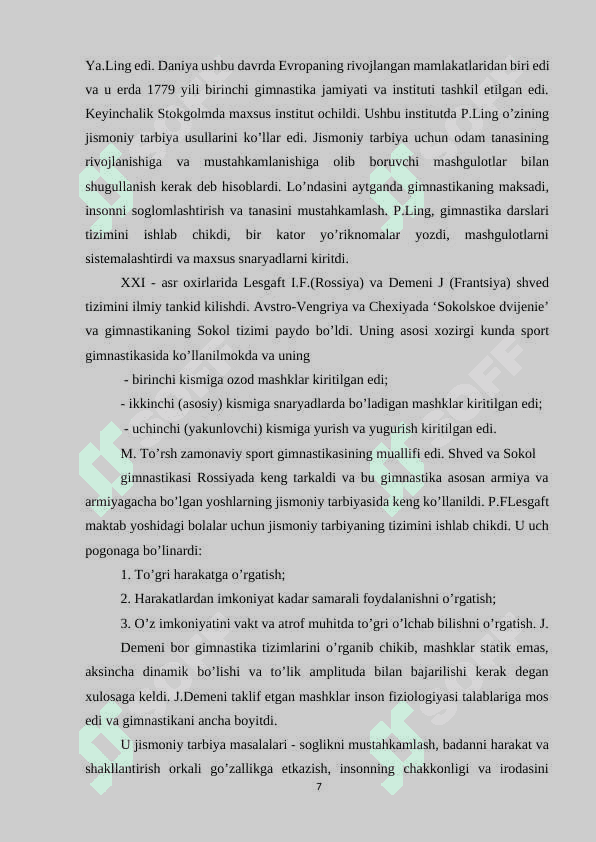Gimnastikaning rivojlanish tarixi 7