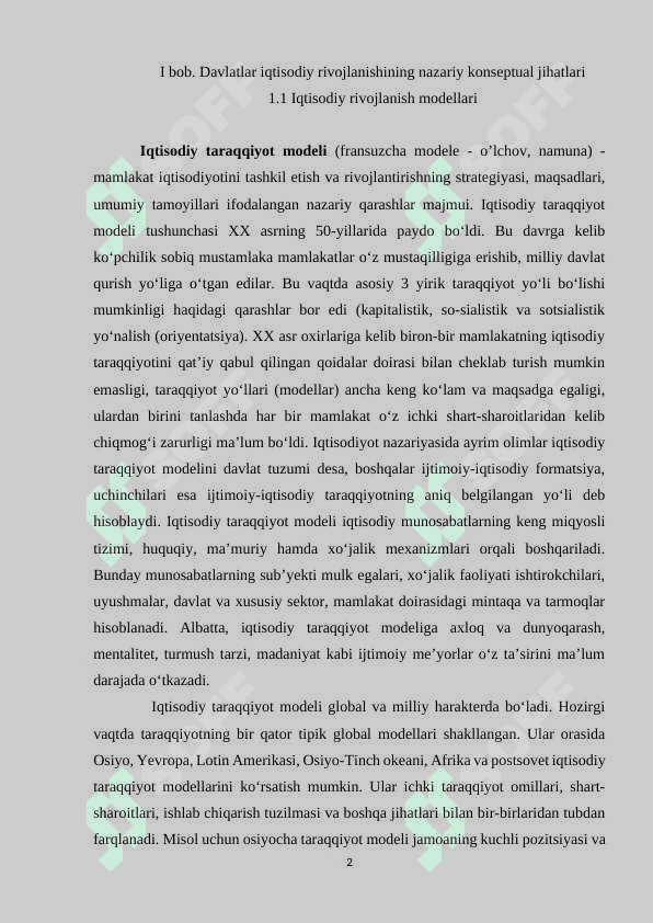 Davlatlar iqtisodiy rivojlanishi 2