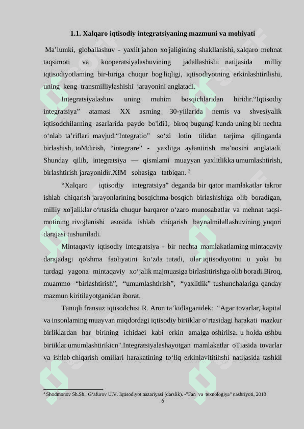 Xalqaro iqtisodiy integratsiyalashuv jarayonlarimning shakllari va bosqichlari 6