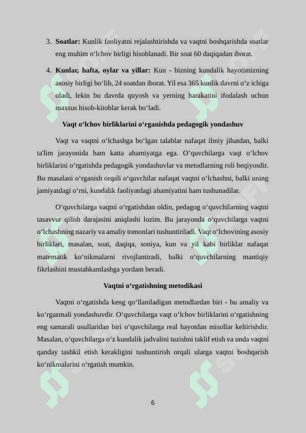 Vaqt va yuz o‘lchov birliklarini o‘rgatish metodikasi 6