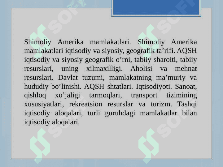 Shimoliy Amerika davlatlari geografiyasi 2