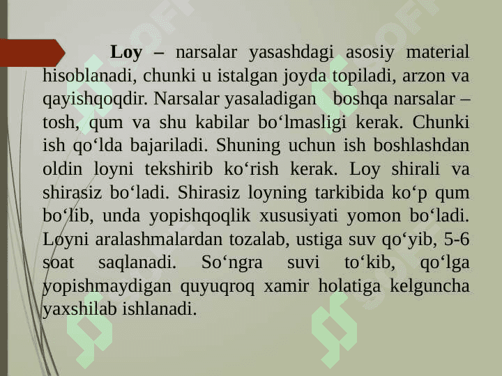 Plastilin va loy bilan ishlash darslarini tashkil etish metodikasi 5