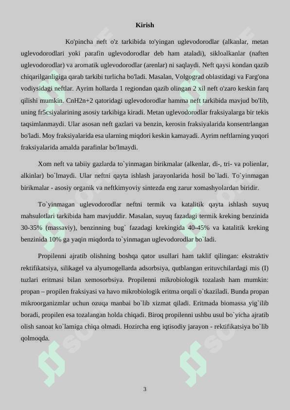 Propilen oksidini gidratlash jarayonini o’rganish 3