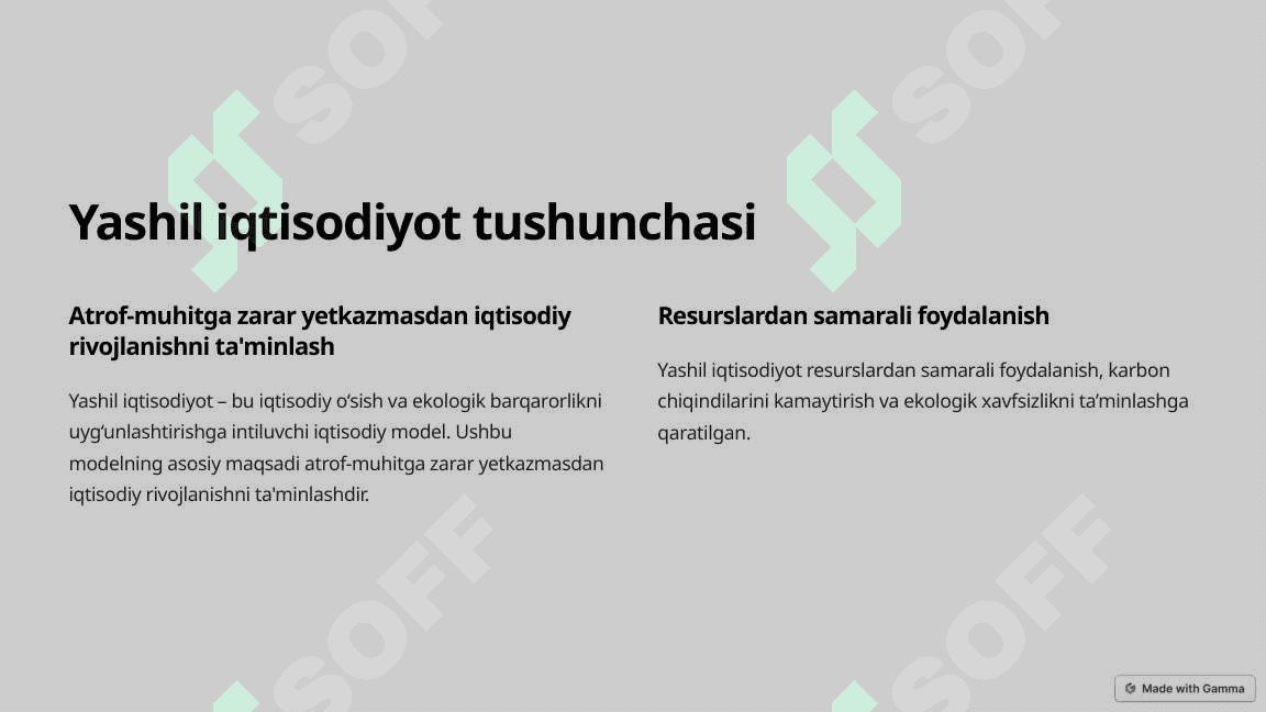 Jahon iqtisodiyotidagi tarkibiy va texnologik o‘zgarishlarning yashil omili 2