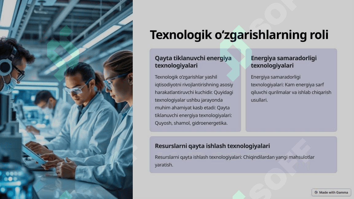 Jahon iqtisodiyotidagi tarkibiy va texnologik o‘zgarishlarning yashil omili 4