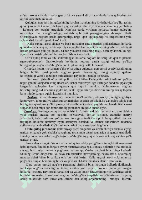 QULOQ JAROHATLARI 4