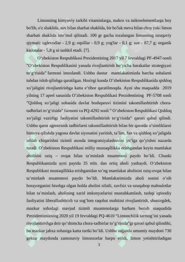 SITRUS O’SIMLIKLARI NEMATODALARINING FAUNASI 3
