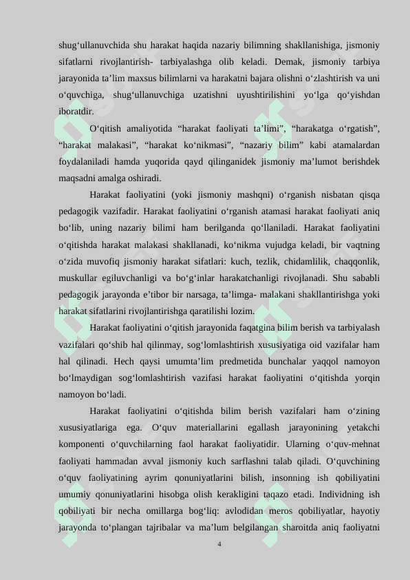 JISMONIY TARBIYA DARSLARIDA HARAKATLARGA O‘RGATISH BOSQICHLARI 4