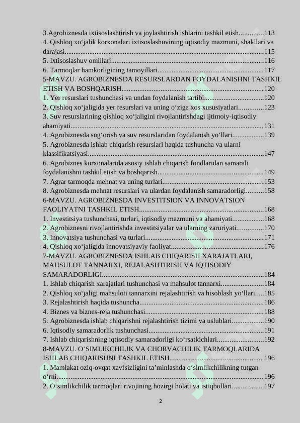 AGROBIZNESNI TASHKIL ETISH VA BOSHQARISH 2