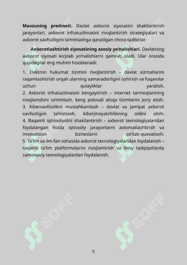 Axborotlashtirish sohasida davlat siyosati 5
