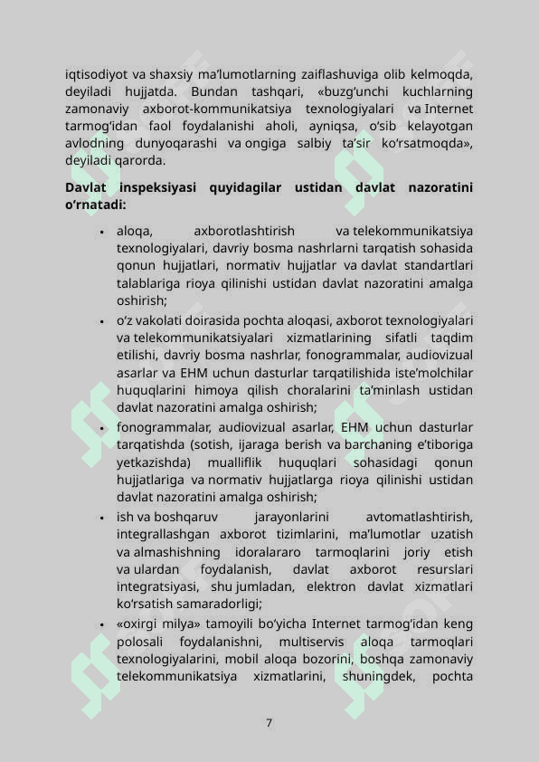 Axborotlashtirish sohasida davlat siyosati 7