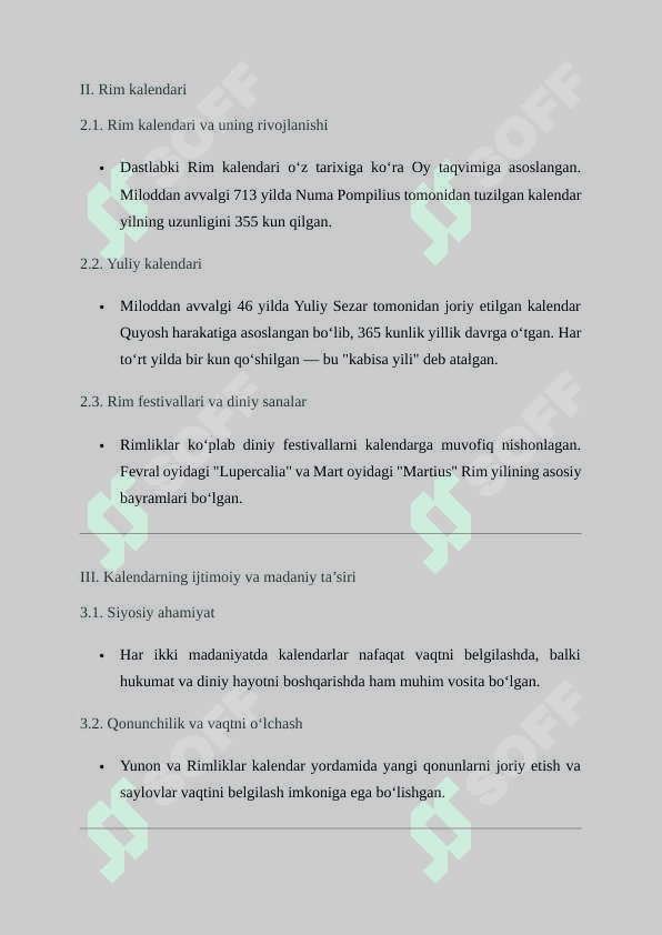 Qadimgi Rim va giritsiya kalendarlari 2