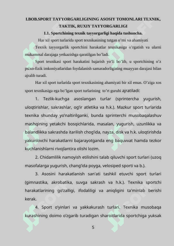 Sportchining jismoniy texnik va taktik tayyorgarligi 5