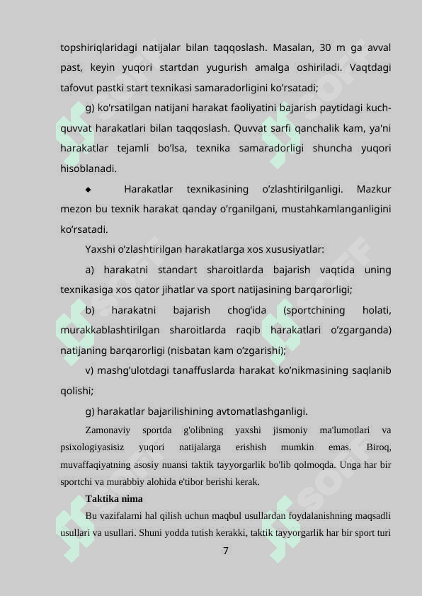 Sportchining jismoniy texnik va taktik tayyorgarligi 7