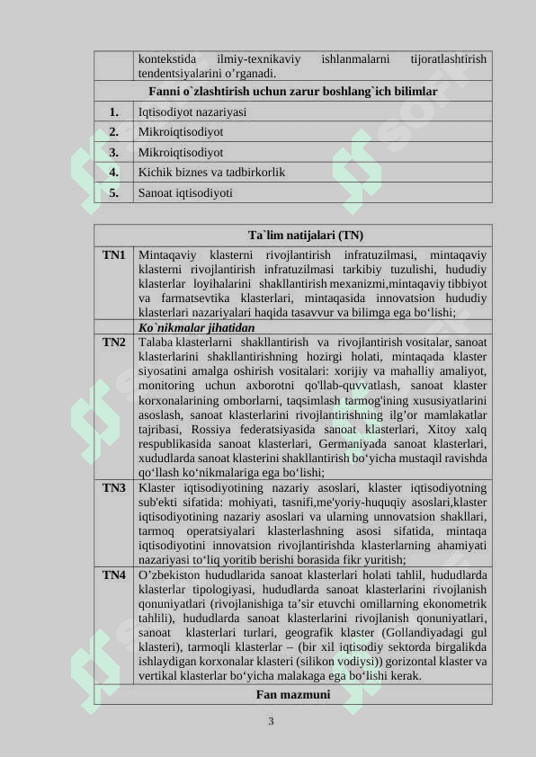 SANOAT KLASTERLARI 3