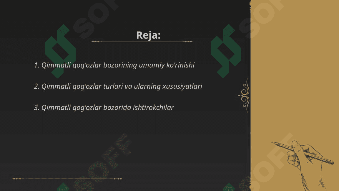 Qimmatli qogozlar bozori va pulga talab 2