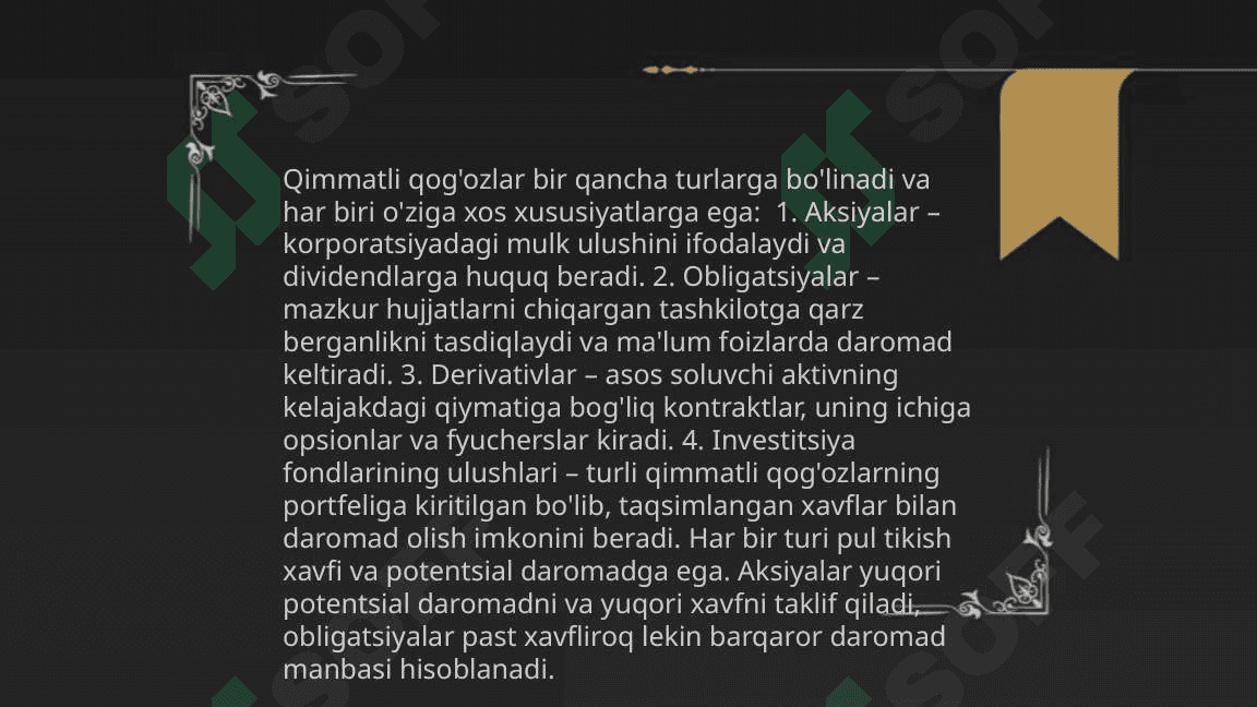 Qimmatli qogozlar bozori va pulga talab 4