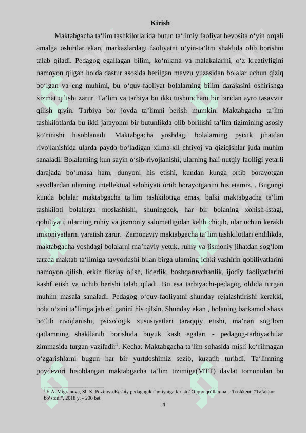 Respublika maktabgacha ta‘lim metodikasi kabineti ish mazmuni 4