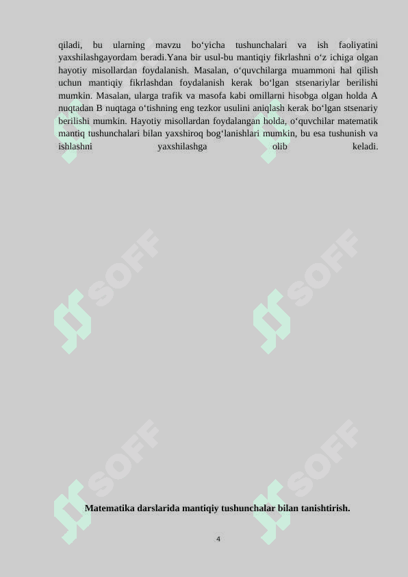 1-sinf matematika darslarida mantiqiy tushunchalar bilan tanishtirish. 4