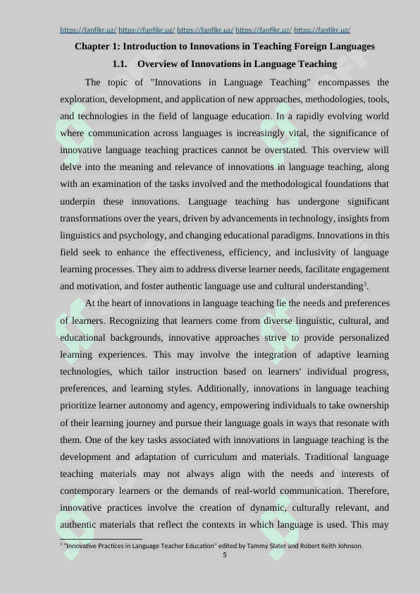 Innovations in teaching foreign languages 5